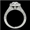 Image 2 : 1.7 CTW H-SI/I Certified Diamond Solitaire Halo Ring 10K White Gold - REF-178X2T - 33724