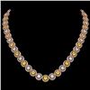 Image 1 : 31.64 CTW Canary Yellow & White Diamond Designer Necklace 18K Rose Gold - REF-4472T8M - 42597
