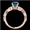 Image 2 : 1.4 CTW Si Certified Fancy Blue Diamond Solitaire Ring 10K Rose Gold - REF-162A4X - 35247