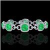 Image 1 : 25 CTW Emerald & Micro VS/SI Diamond Bracelet 14K White Gold - REF-457W3F - 23021