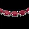 Image 1 : 68 CTW Ruby Eternity Designer Inspired Tennis Necklace 14K White Gold - REF-234X9T - 23407
