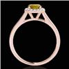 Image 2 : 1.11 CTW Certified Si/I Fancy Intense Yellow Diamond Solitaire Halo Ring 10K Rose Gold - REF-167A3X 