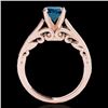 Image 2 : 1 CTW Si Certified Fancy Blue Diamond Solitaire Ring 10K Rose Gold - REF-160T2M - 35143