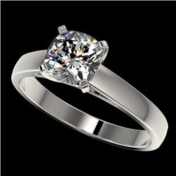 1.25 CTW Certified VS/SI Quality Cushion Cut Diamond Solitaire Ring 10K White Gold - REF-372W3F - 33