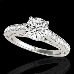 1.65 CTW H-SI/I Certified Diamond Solitaire Ring 10K White Gold - REF-203N6Y - 35023