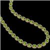 Image 2 : 48.14 CTW Peridot & Diamond Halo Necklace 10K Yellow Gold - REF-756M5H - 40582