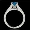 Image 2 : 1.45 CTW Si Certified Blue Diamond Solitaire Ring 10K White & Rose Gold - REF-174X5T - 35283
