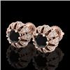Image 1 : 2.01 CTW Fancy Black Diamond Art Deco Micro Pave Stud Earrings 18K Rose Gold - REF-143Y6K - 37731