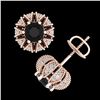 Image 4 : 2.01 CTW Fancy Black Diamond Art Deco Micro Pave Stud Earrings 18K Rose Gold - REF-143Y6K - 37731