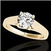 Image 1 : 1 CTW H-SI/I Certified Diamond Solitaire Ring 10K Yellow Gold - REF-138A2X - 35527