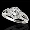 Image 1 : 1.43 CTW H-SI/I Certified Diamond Solitaire Halo Ring 10K White Gold - REF-170T9M - 34016