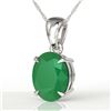 Image 1 : 3.50 CTW Emerald Designer Inspired Solitaire Necklace 18K White Gold - REF-33T3M - 21860