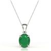 Image 2 : 3.50 CTW Emerald Designer Inspired Solitaire Necklace 18K White Gold - REF-33T3M - 21860