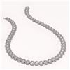 Image 2 : 42.56 CTW Oval Diamond Designer Necklace 18K White Gold - REF-7835W8F - 42812
