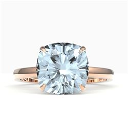 6 CTW Sky Blue Topaz Designer Inspired Solitaire Engagement Ring 14K Rose Gold - REF-31H6A - 22205