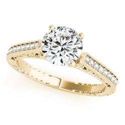 0.5 CTW Certified VS/SI Diamond Solitaire Antique Ring 18K Yellow Gold - REF-80X8T - 27368