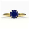 Image 1 : 2 CTW Sapphire Designer Inspired Solitaire Engagement Ring 18K Yellow Gold - REF-35A3X - 22241