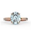 Image 1 : 3.50 CTW Sky Blue Topaz Designer Inspired Solitaire Ring 14K Rose Gold - REF-24K5W - 22085