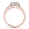 Image 2 : 1.05 CTW Certified VS/SI Princess Diamond Solitaire Halo Ring 18K Rose Gold - REF-238A4X - 27163