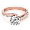 Image 1 : 0.91 CTW Certified VS/SI Diamond Bypass Solitaire Ring 18K Rose Gold - REF-190K8W - 27676