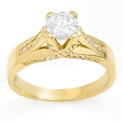 1.18 CTW Certified VS/SI Diamond Ring 14K Yellow Gold - REF-263K4W - 11379