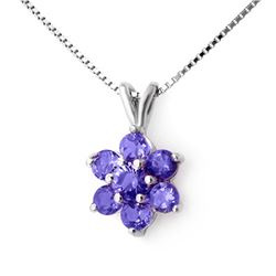 0.75 CTW Tanzanite Pendant 18K White Gold - REF-16M5H - 12757