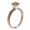 Image 4 : 1.25 CTW Certified Intense Yellow SI Diamond Solitaire Ring 10K Rose Gold - REF-272X8T - 32912