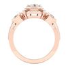 Image 4 : 1.01 CTW VS/SI Diamond Solitaire Art Deco 3 Stone Ring 18K Rose Gold - REF-200Y2K - 36882