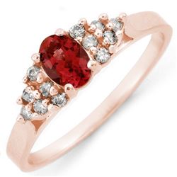 0.74 CTW Pink Tourmaline & Diamond Ring 14K Rose Gold - REF-27X3T - 10901