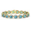 16.59 CTW Swiss Topaz & Diamond Halo Bracelet 10K Yellow Gold - REF-276A8X - 41125
