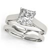 0.75 CTW Certified VS/SI Princess Diamond 2Pc Wedding Set 14K White Gold - REF-204M5H - 32102
