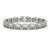 16.86 CTW Opal & Diamond Halo Bracelet 10K White Gold - REF-334K8W - 41393