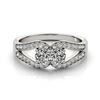 1.35 CTW Certified VS/SI Diamond 2 Stone 2 Stone Ring 18K White Gold - REF-218H4A - 28227