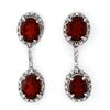 8.10 CTW Garnet & Diamond Earrings 14K White Gold - REF-46Y2K - 10021