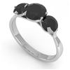 2 CTW Past Present Future Black Certified Diamond Ring Martini 18K White Gold - REF-69F3N - 32259