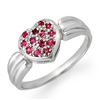 0.40 CTW Pink Sapphire Ring 18K White Gold - REF-38W2F - 13646