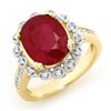 Image 1 : 5.83 CTW Ruby & Diamond Ring 10K Yellow Gold - REF-81X8T - 13438