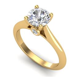 1.36 CTW VS/SI Diamond Solitaire Art Deco Ring 18K Yellow Gold - REF-490Y9K - 37291