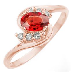 0.70 CTW Red Sapphire & Diamond Ring 14K Rose Gold - REF-22N4Y - 10253