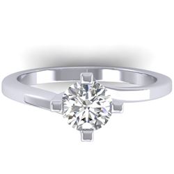 1 CTW Certified VS/SI Diamond Solitaire Ring 14K White Gold - REF-278H3A - 30396
