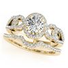 1.55 CTW Certified VS/SI Diamond 2Pc Wedding Set Solitaire Halo 14K Yellow Gold - REF-389X3T - 31084