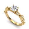 1.03 CTW VS/SI Diamond Solitaire Art Deco Ring 18K Yellow Gold - REF-203A6X - 36973
