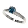 0.77 CTW Certified Intense Blue SI Diamond Solitaire Engagement Ring 10K White Gold - REF-70H5A - 36