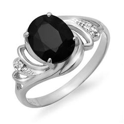 2.53 CTW Blue Sapphire & Diamond Ring 14K White Gold - REF-24M8H - 12673