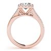 Image 5 : 1.25 CTW Certified VS/SI Princess Diamond Solitaire Halo Ring 18K Rose Gold - REF-245T5M - 27199