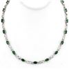 Image 1 : 7.02 CTW Emerald & Diamond Necklace 18K White Gold - REF-163X6T - 11325