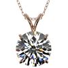 Image 1 : 2.53 CTW Certified H-SI/I Quality Diamond Solitaire Necklace 10K Rose Gold - REF-870X2T - 36819