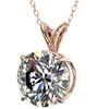 Image 2 : 2.53 CTW Certified H-SI/I Quality Diamond Solitaire Necklace 10K Rose Gold - REF-870X2T - 36819