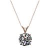 Image 4 : 2.53 CTW Certified H-SI/I Quality Diamond Solitaire Necklace 10K Rose Gold - REF-870X2T - 36819