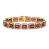Image 1 : 26.38 CTW Tourmaline & Diamond Halo Bracelet 10K Yellow Gold - REF-453M3H - 41398